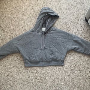 XL Cropped Grey Zip Up Hoodie From Aeropostale. Great condition!